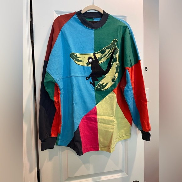 Spirit Jersey Colorful Graphic Sweatshirt with Monkey and Bananas S - Picture 1 of 4